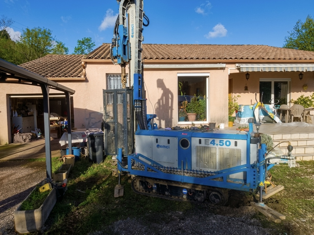 Foreuse Comacchio GEO 105 en opération – sondage géotechnique